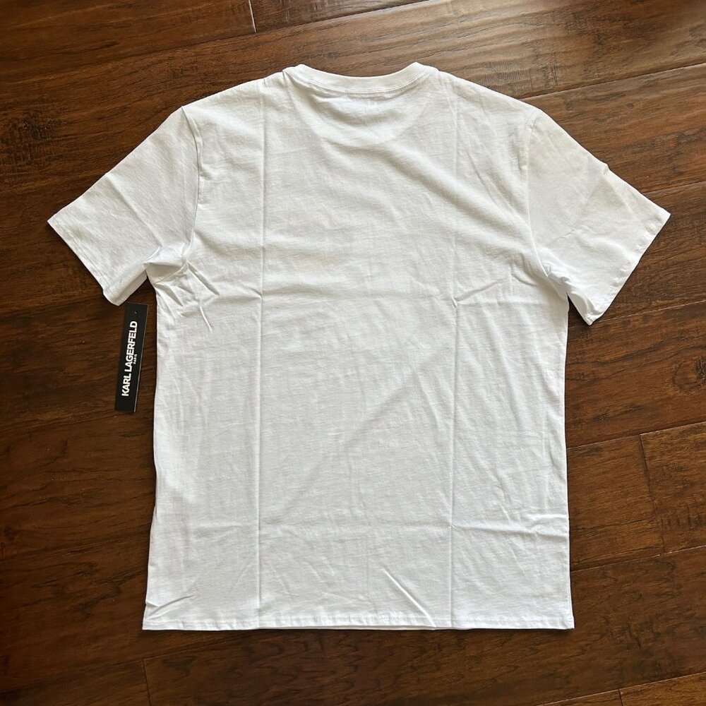 Karl Lagerfeld Paris mens white tshirt cat photoshoot size L large NEW NWT - Picture 4 of 4